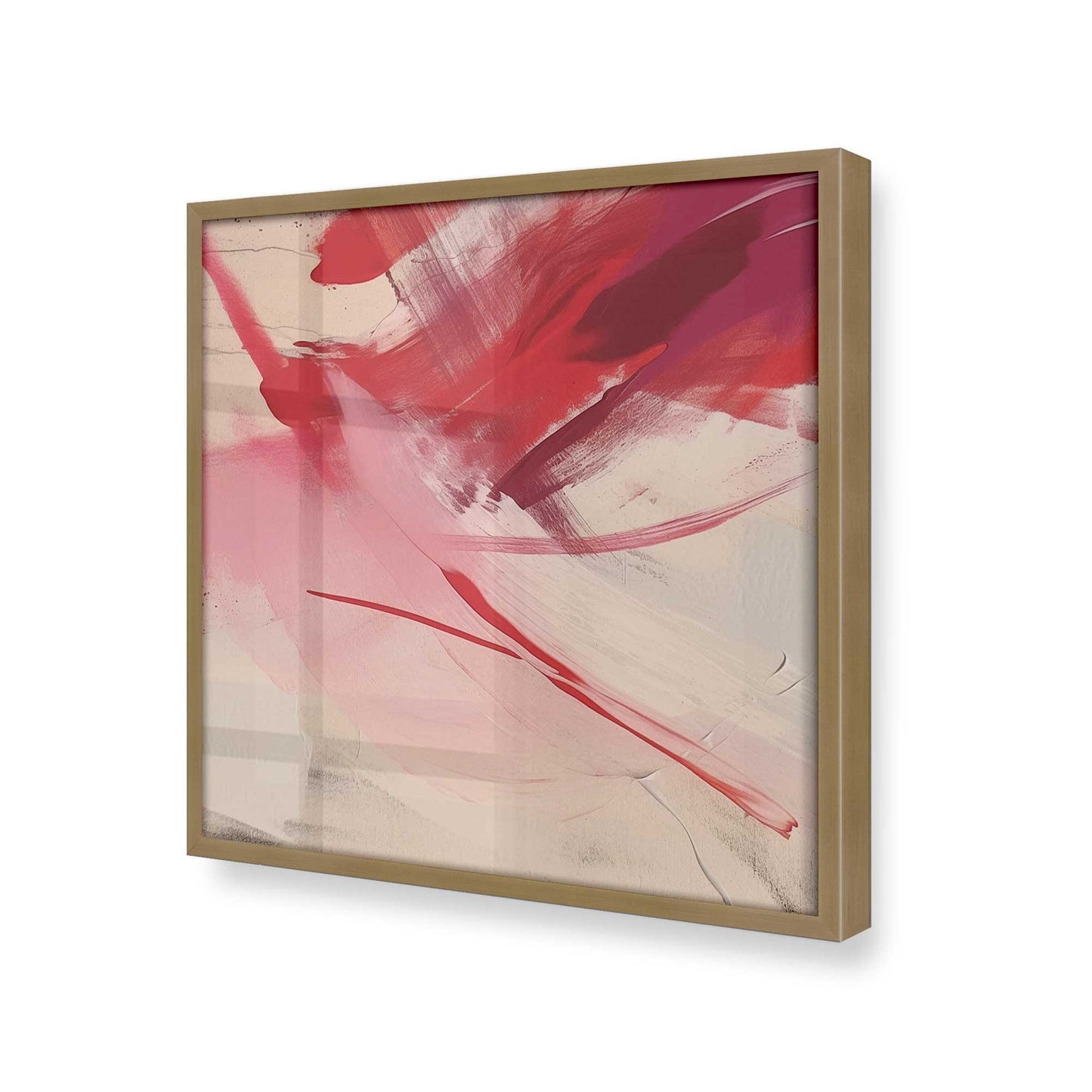 [Color:Brushed Gold], Picture of art in a Brushed Gold frame at an angle