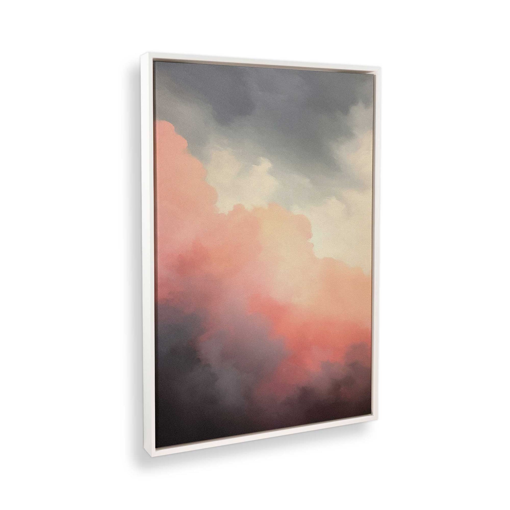 [Color:Opaque White], Picture of art in a White frame at an angle