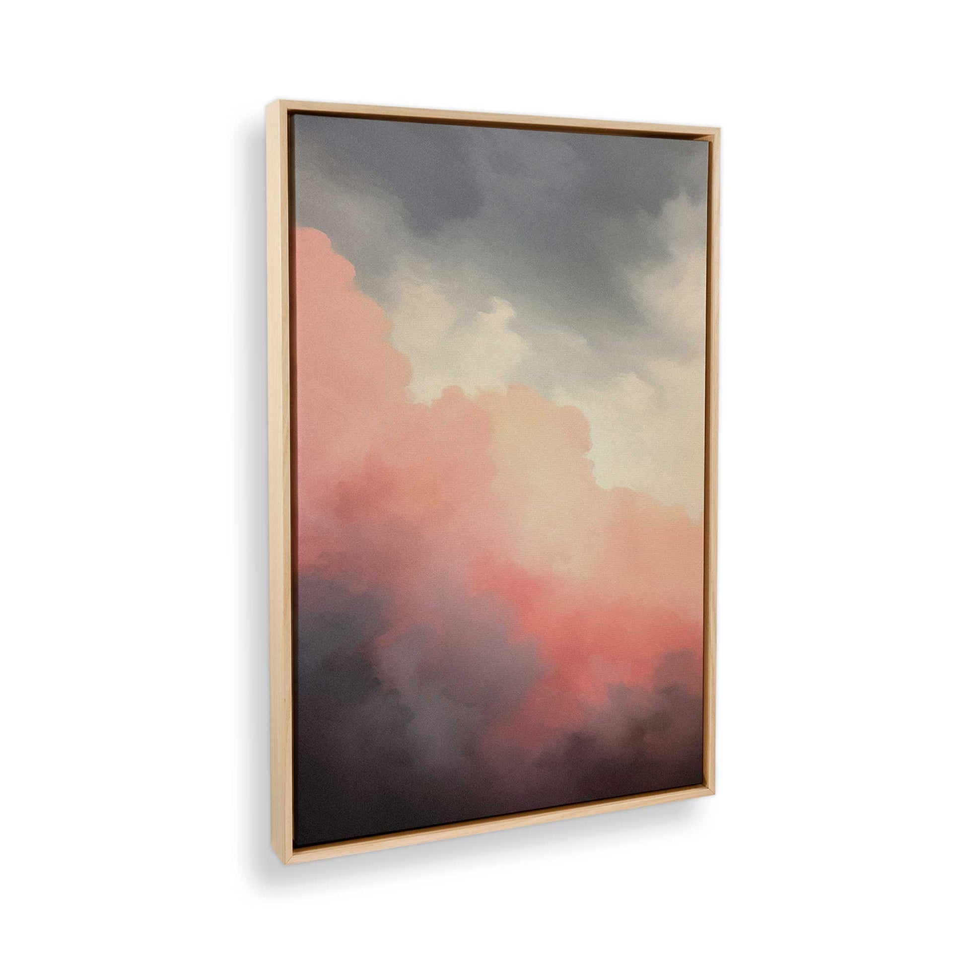 [Color:American Maple], Picture of art in a American Maple frame at an angle