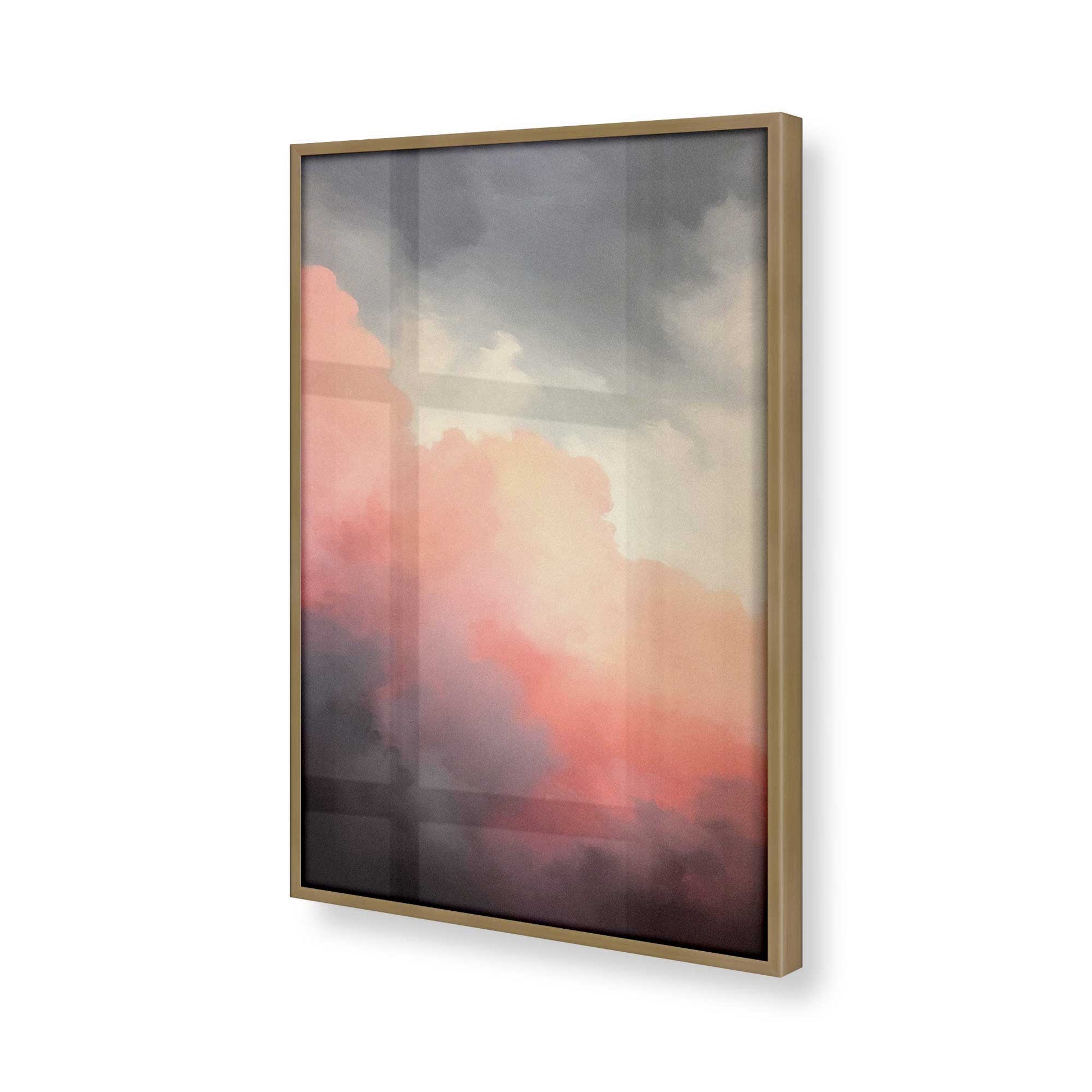 [Color:Brushed Gold], Picture of art in a Brushed Gold frame at an angle