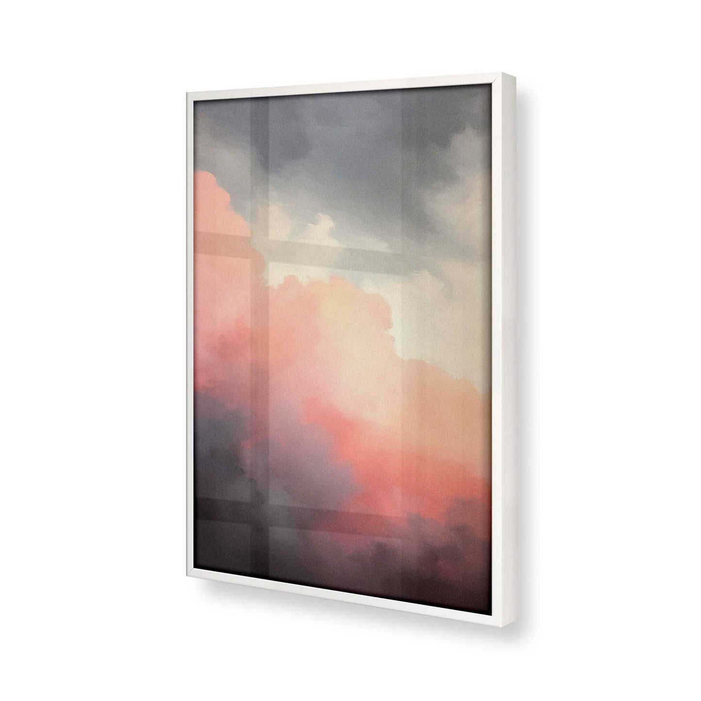 [Color:Opaque White], Picture of art in a Opaque White frame at an angle