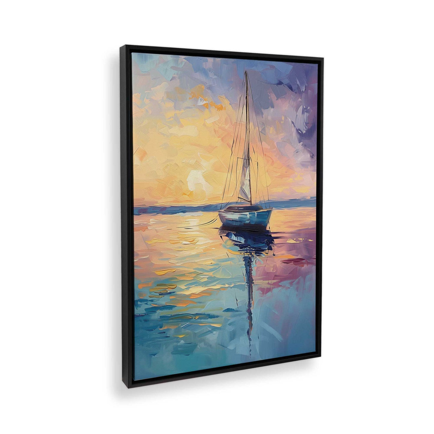 [Color:Satin Black], Picture of art in a Satin Black frame at an angle