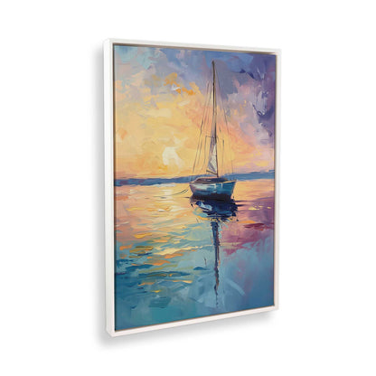 [Color:Opaque White], Picture of art in a White frame at an angle