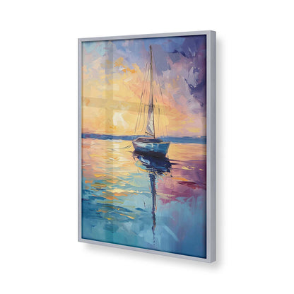 [Color:Polished Chrome], Picture of art in a Polished Chrome frame at an angle