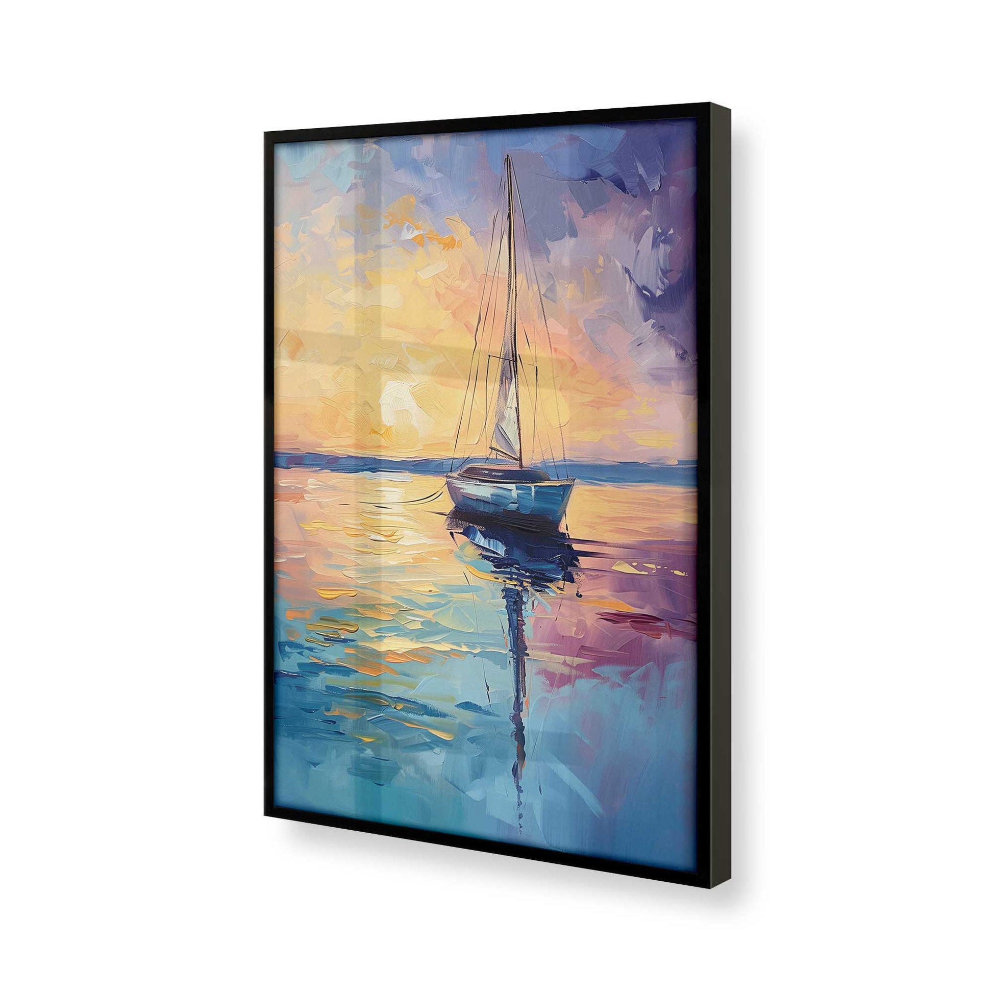 [Color:Satin Black], Picture of art in a Satin Black frame at an angle