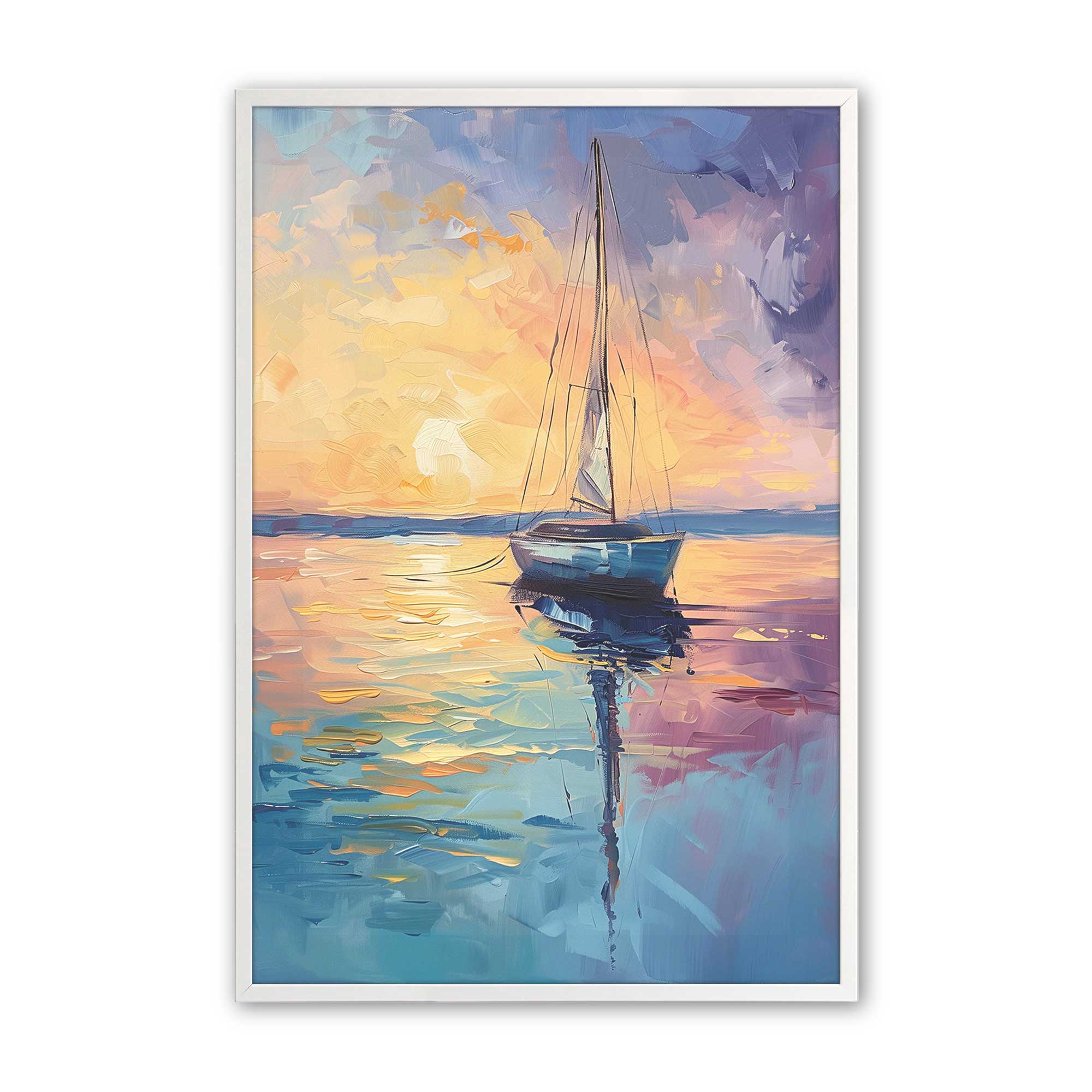 sunset sail v1 framed print