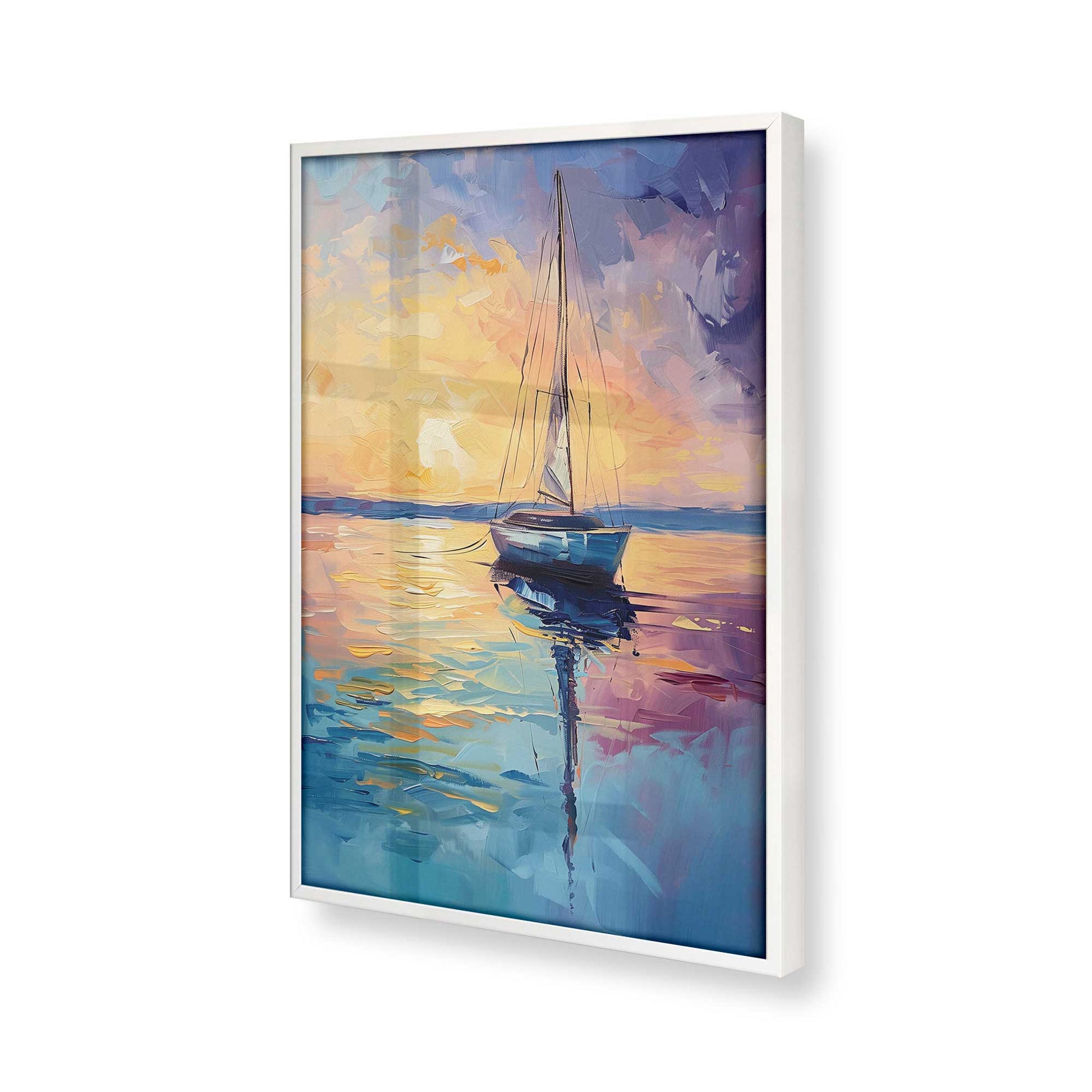 [Color:Opaque White], Picture of art in a Opaque White frame at an angle