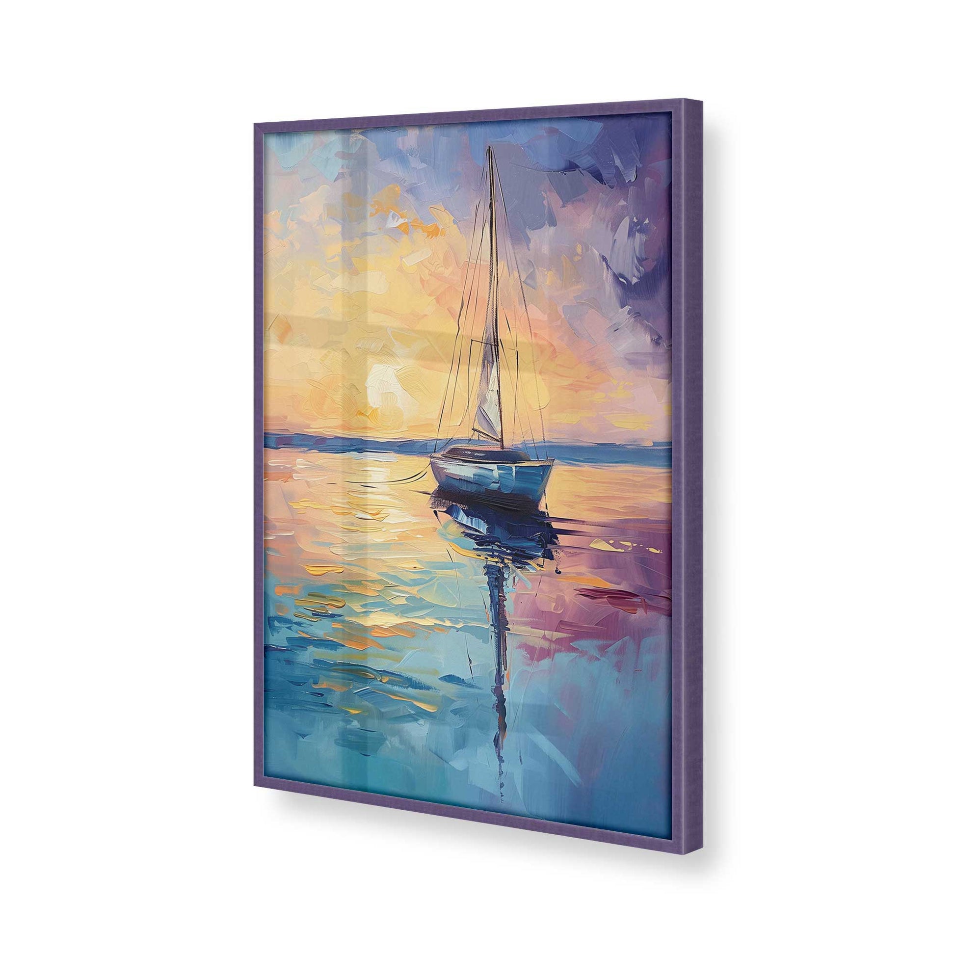 [Color:Purple Iris], Picture of art in a Purple Iris frame at an angle