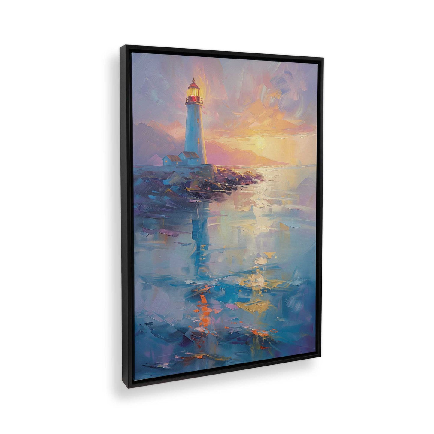 [Color:Satin Black], Picture of art in a Satin Black frame at an angle