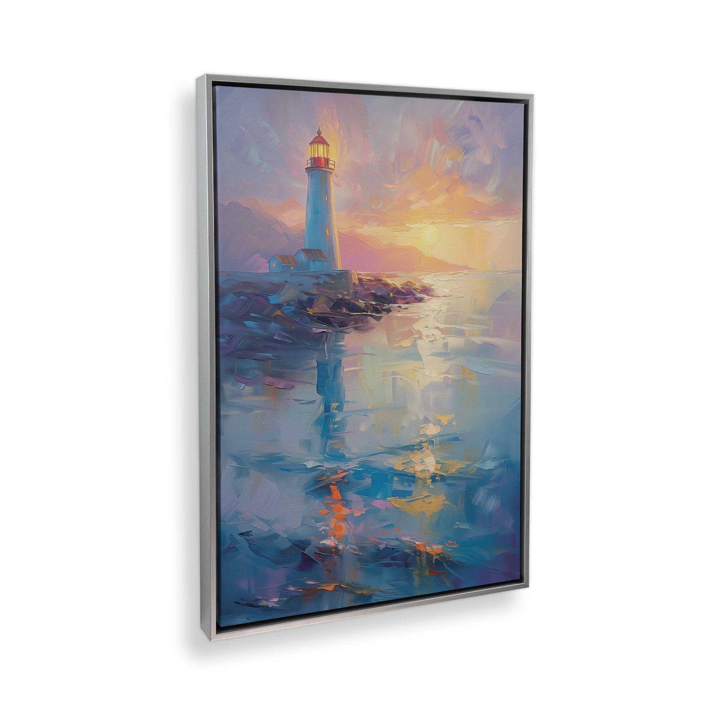 [Color:Polished Chrome], Picture of art in a Polished Chrome frame at an angle