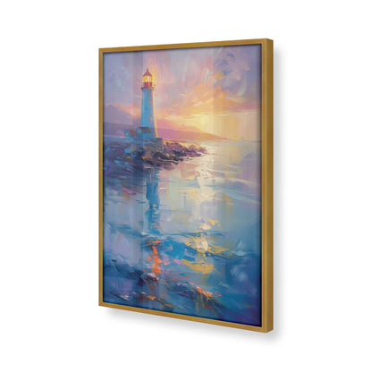 [Color:Polished Gold], Picture of art in a Polished Gold frame at an angle