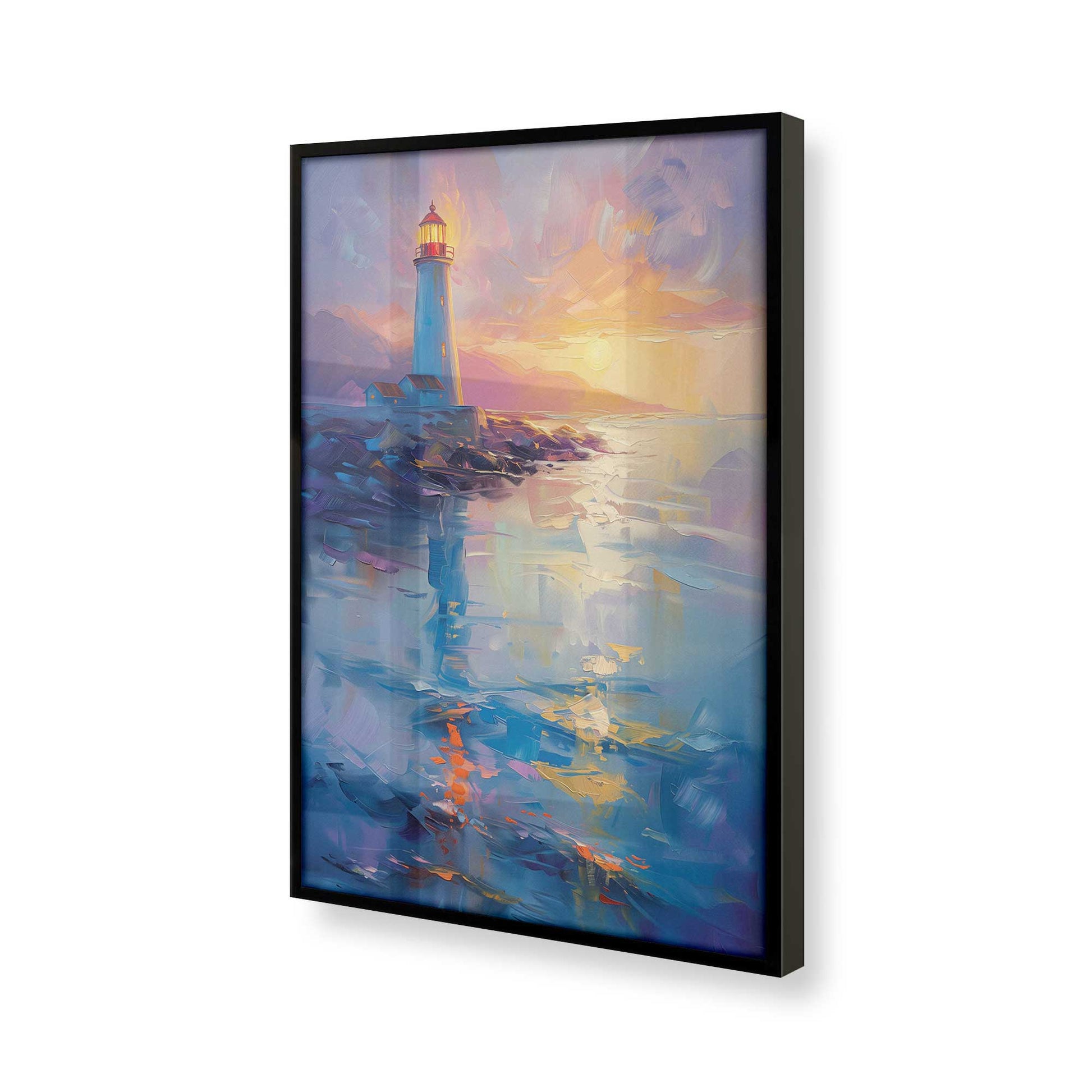 [Color:Satin Black], Picture of art in a Satin Black frame at an angle