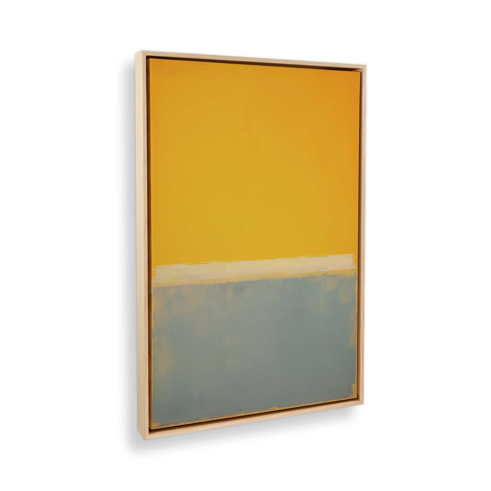 [Color:American Maple], Picture of art in a American Maple frame at an angle