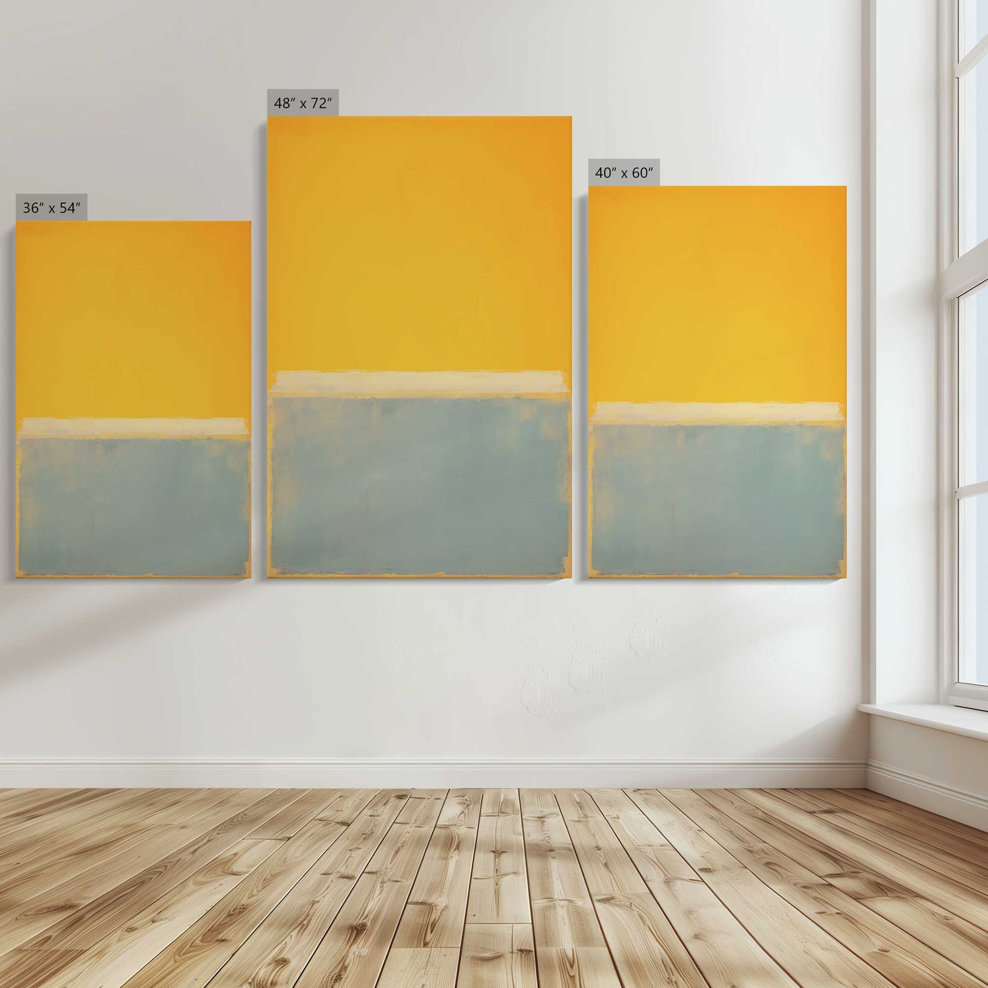 [Color:Stretched Canvas], Image showing the size comparisons