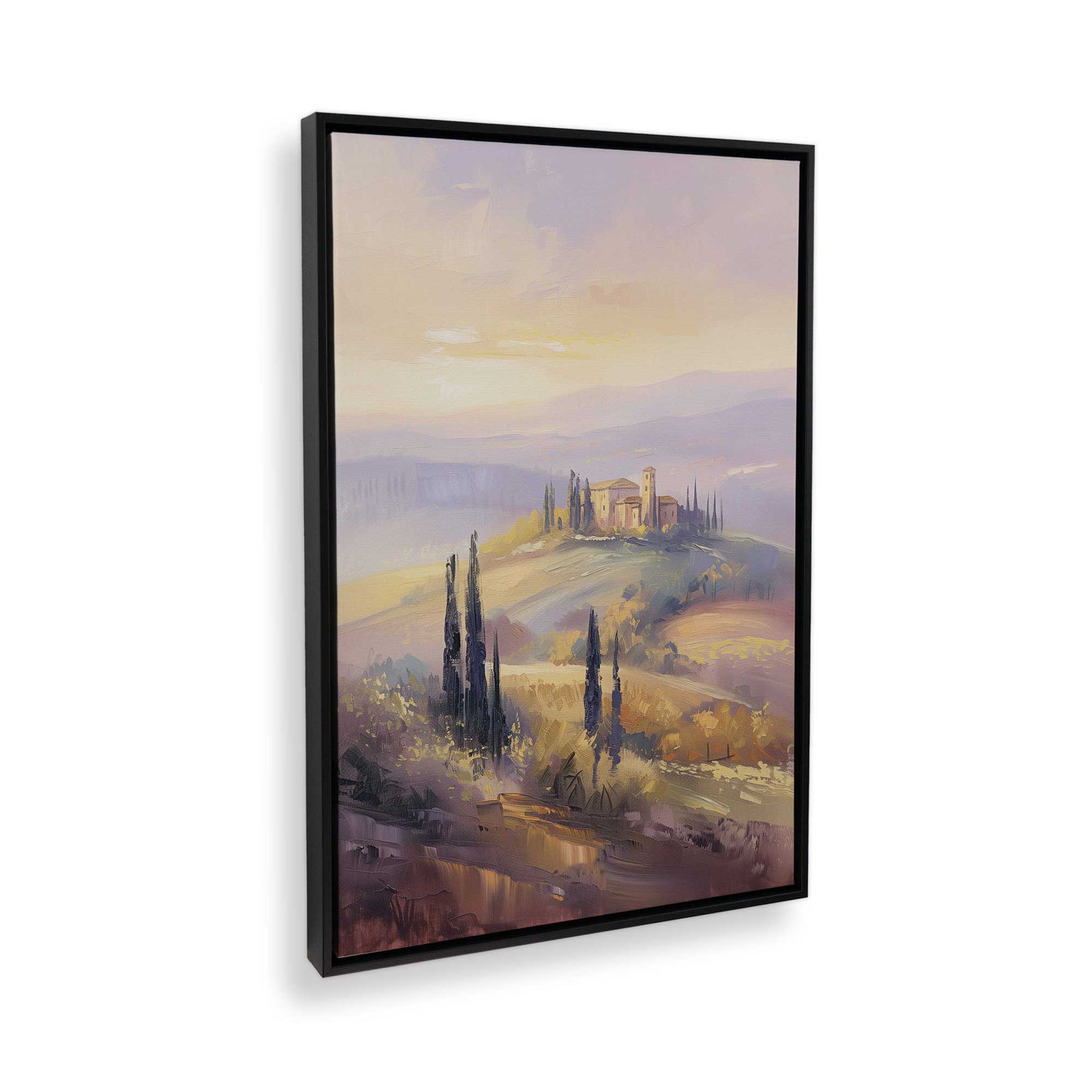 [Color:Satin Black], Picture of art in a Satin Black frame at an angle