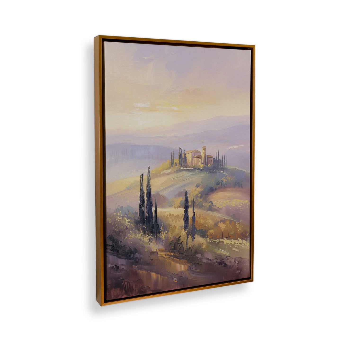 [Color:Polished Gold], Picture of art in a Polished Gold frame at an angle