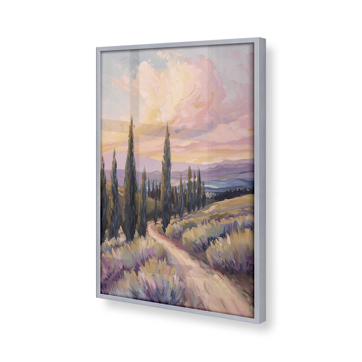 [Color:Polished Chrome], Picture of art in a Polished Chrome frame at an angle