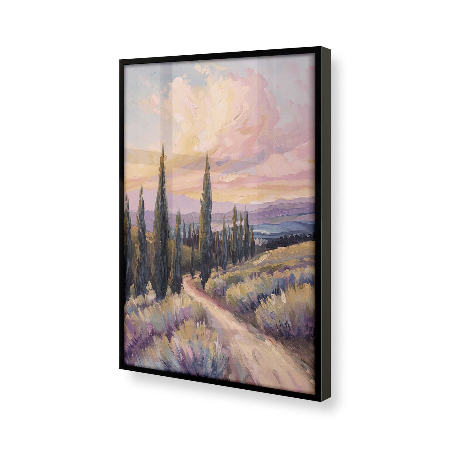 [Color:Satin Black], Picture of art in a Satin Black frame at an angle