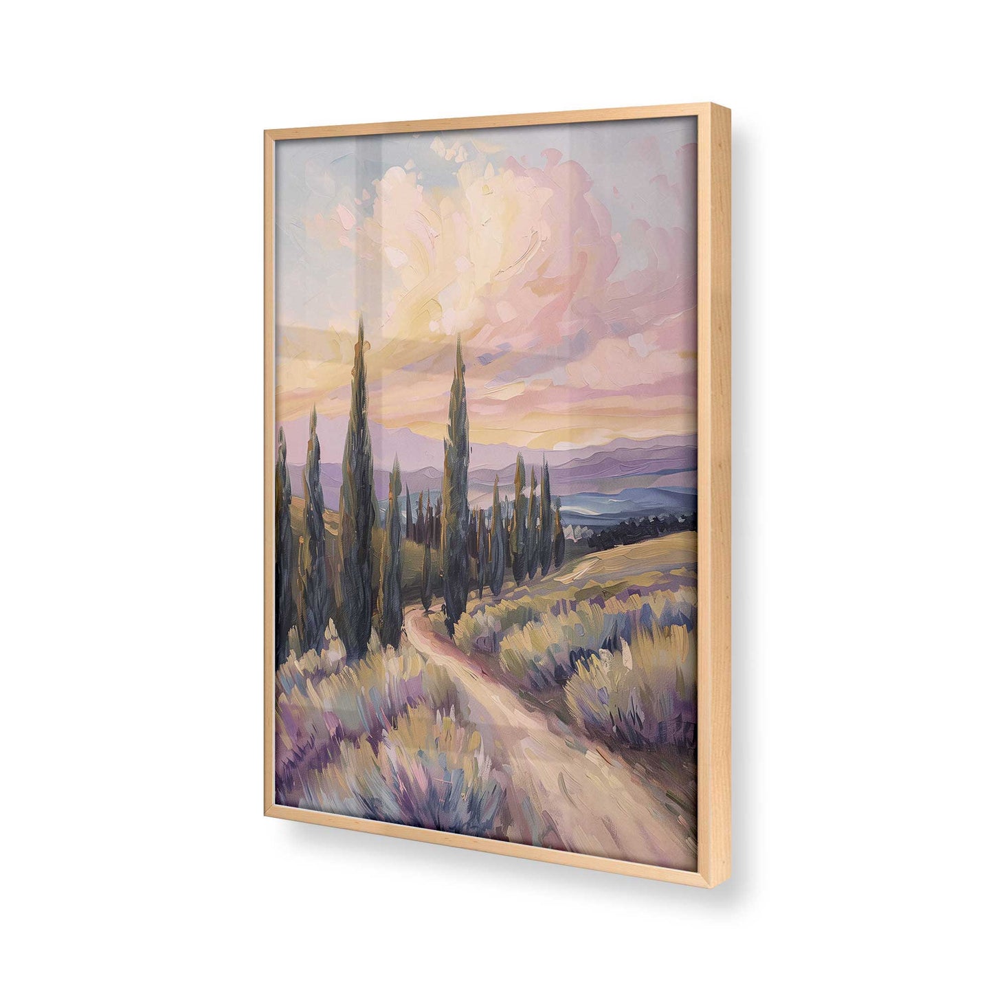 [Color:Raw Maple], Picture of art in a Raw Maple frame at an angle