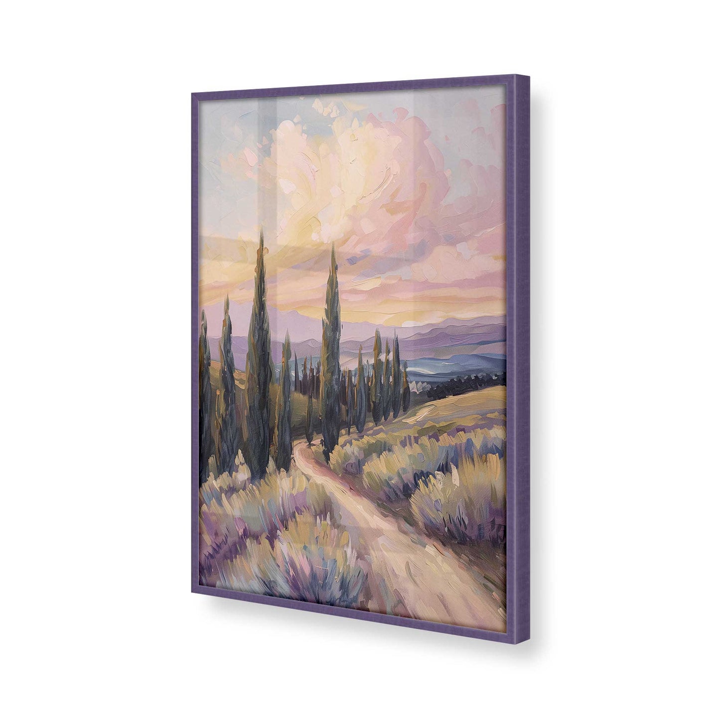 [Color:Purple Iris], Picture of art in a Purple Iris frame at an angle