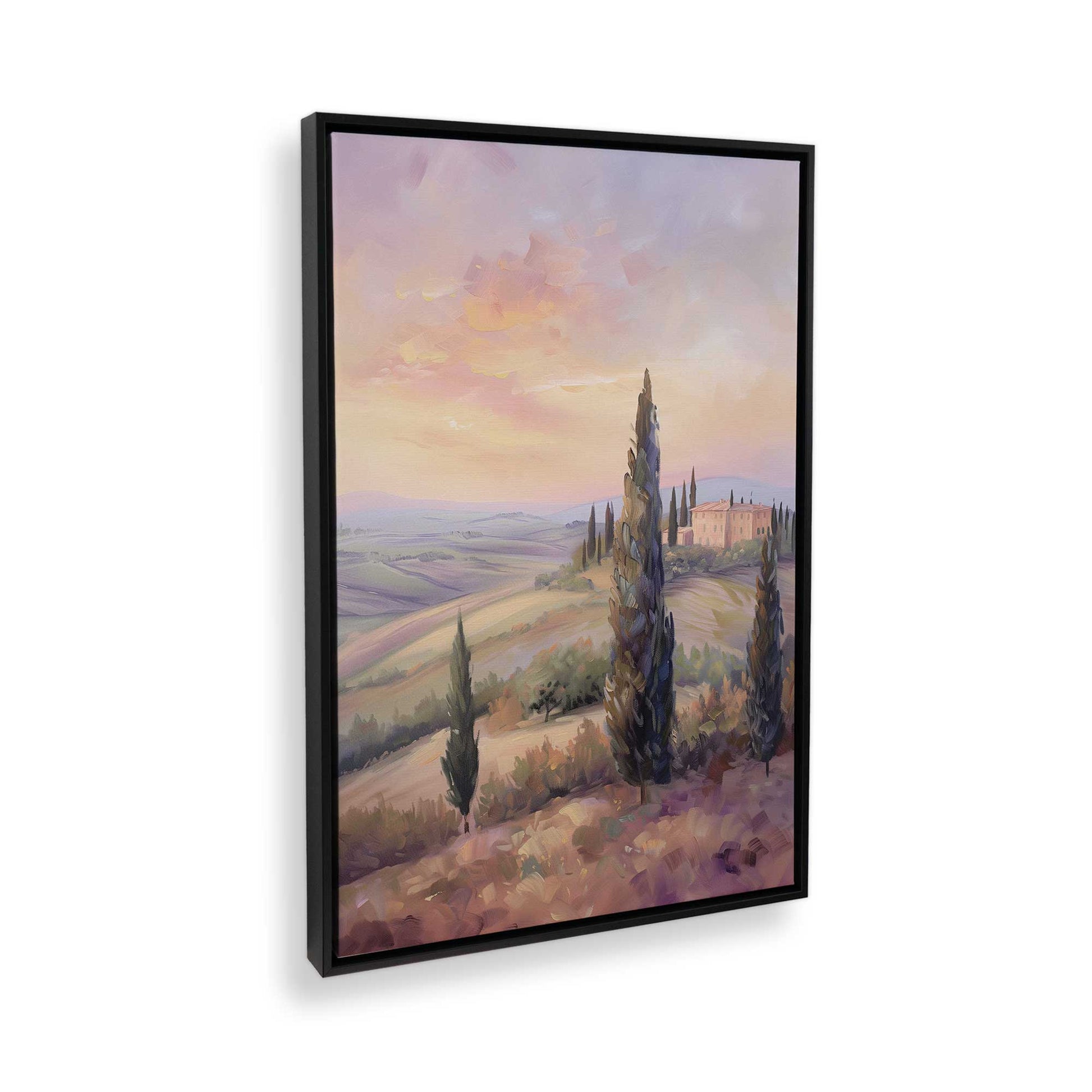 [Color:Satin Black], Picture of art in a Satin Black frame at an angle