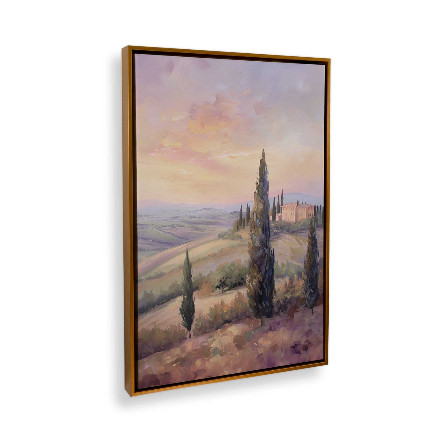 [Color:Polished Gold], Picture of art in a Polished Gold frame at an angle