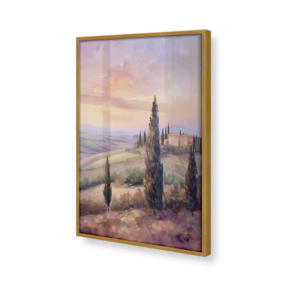 [Color:Polished Gold], Picture of art in a Polished Gold frame at an angle