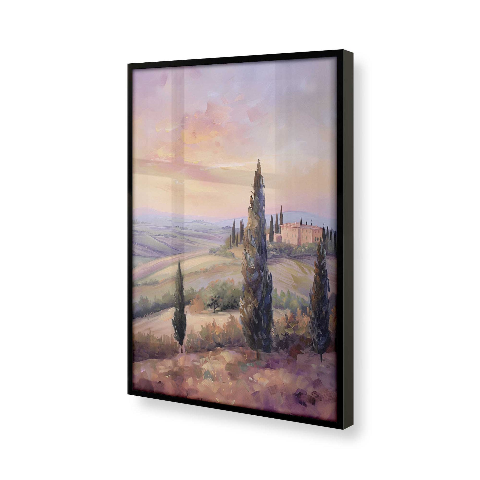 [Color:Satin Black], Picture of art in a Satin Black frame at an angle