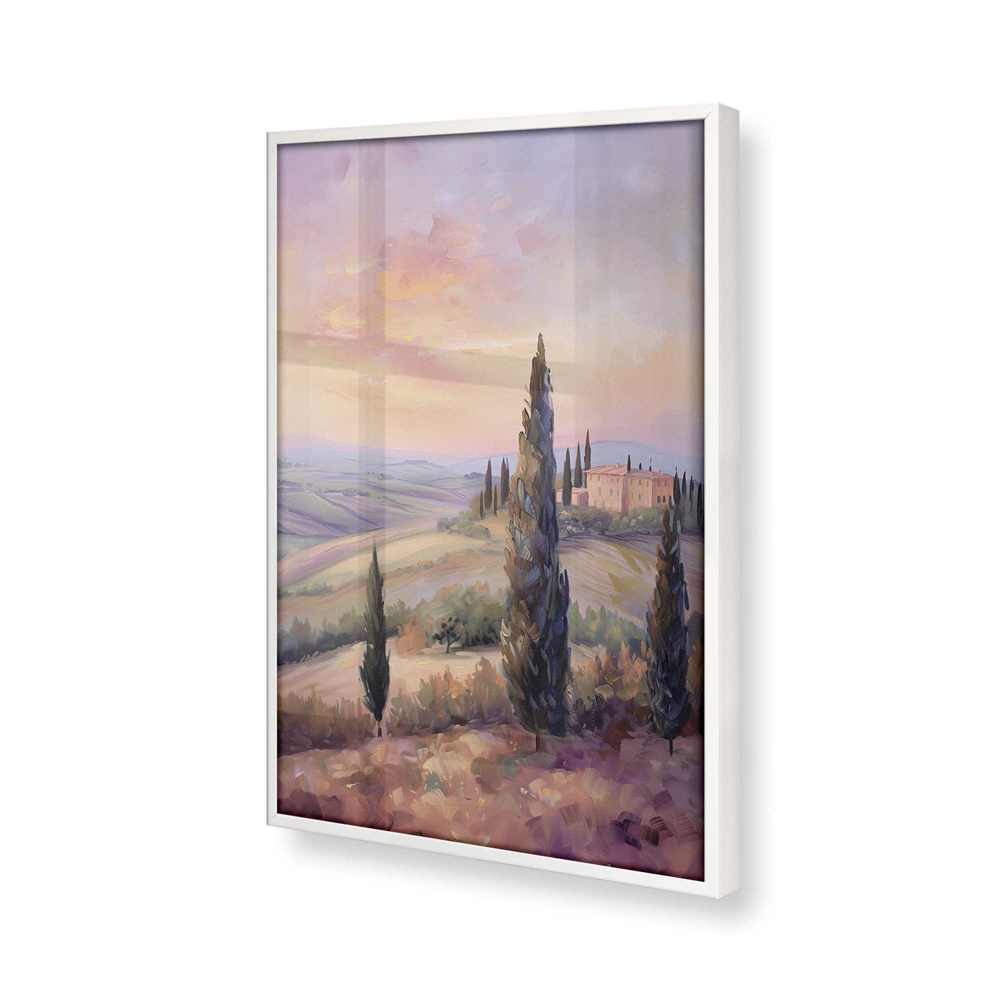 [Color:Opaque White], Picture of art in a Opaque White frame at an angle