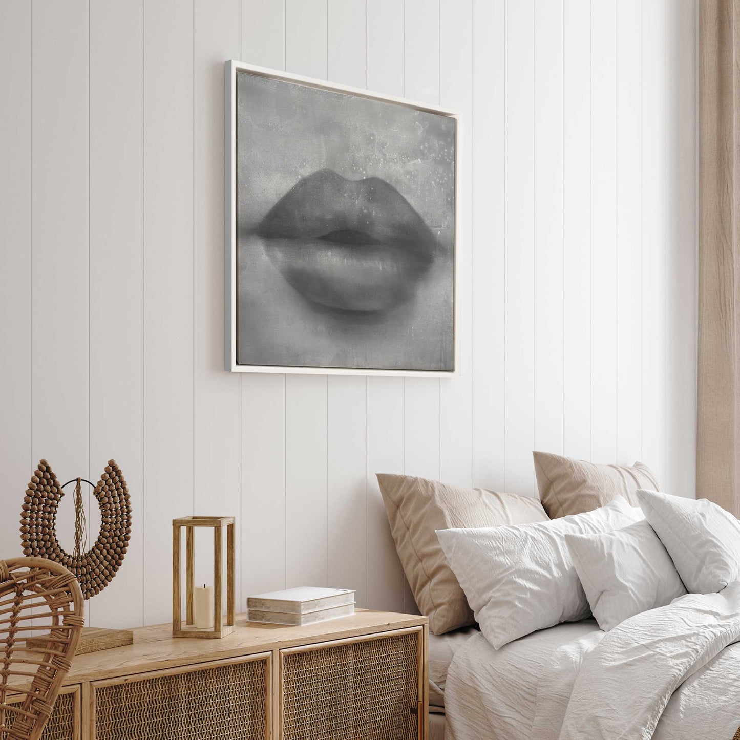 Whispered Kiss Black & White Print on Canvas