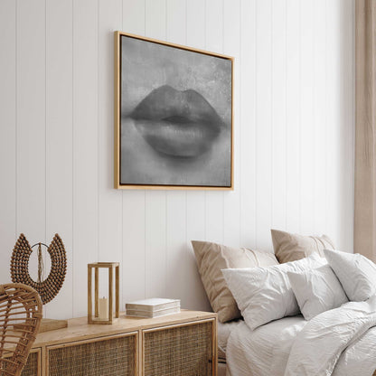 Whispered Kiss Black & White Print on Canvas