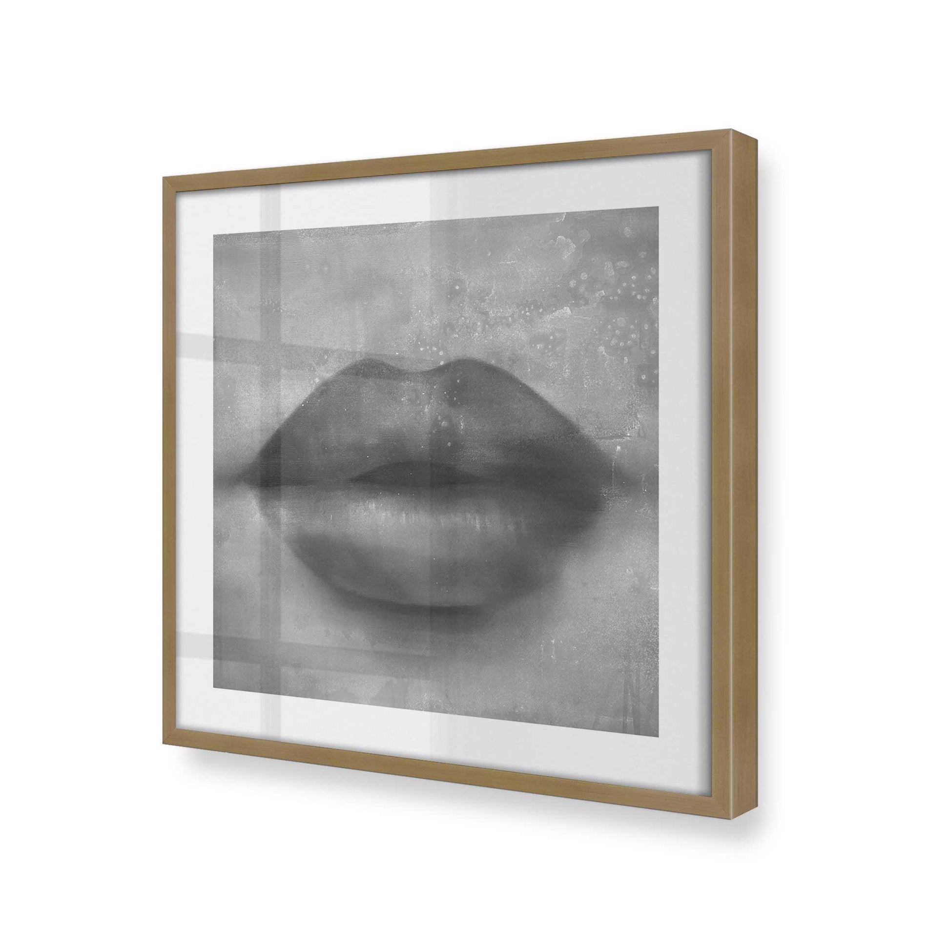 [Color:Brushed Gold], Picture of art in a Brushed Gold frame at an angle