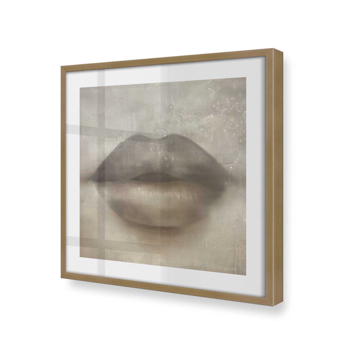 [Color:Brushed Gold], Picture of art in a Brushed Gold frame at an angle