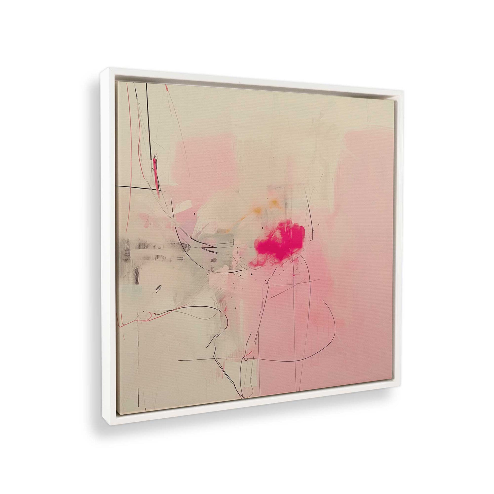 [Color:Opaque White], Picture of art in a White frame at an angle