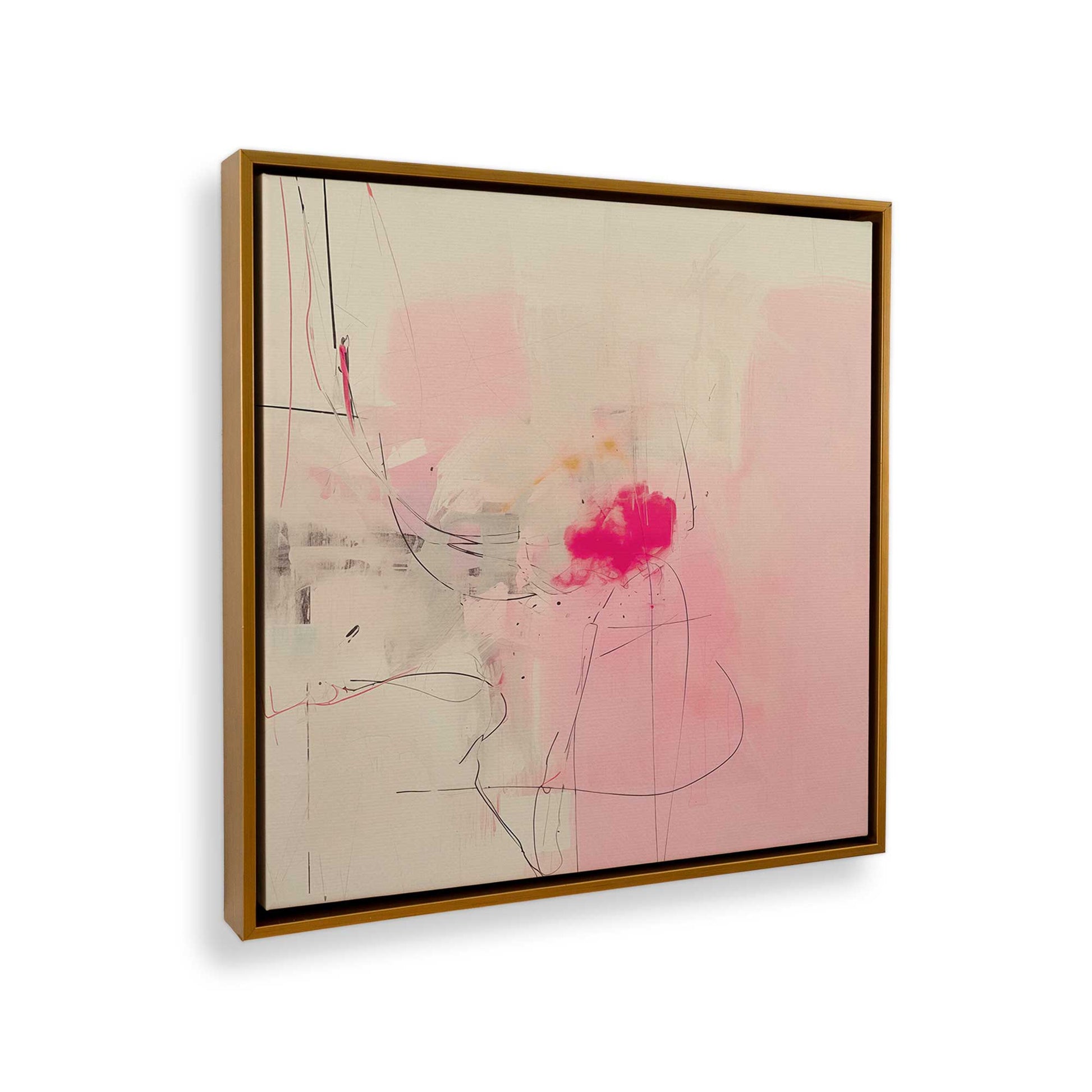 [Color:Polished Gold], Picture of art in a Polished Gold frame at an angle