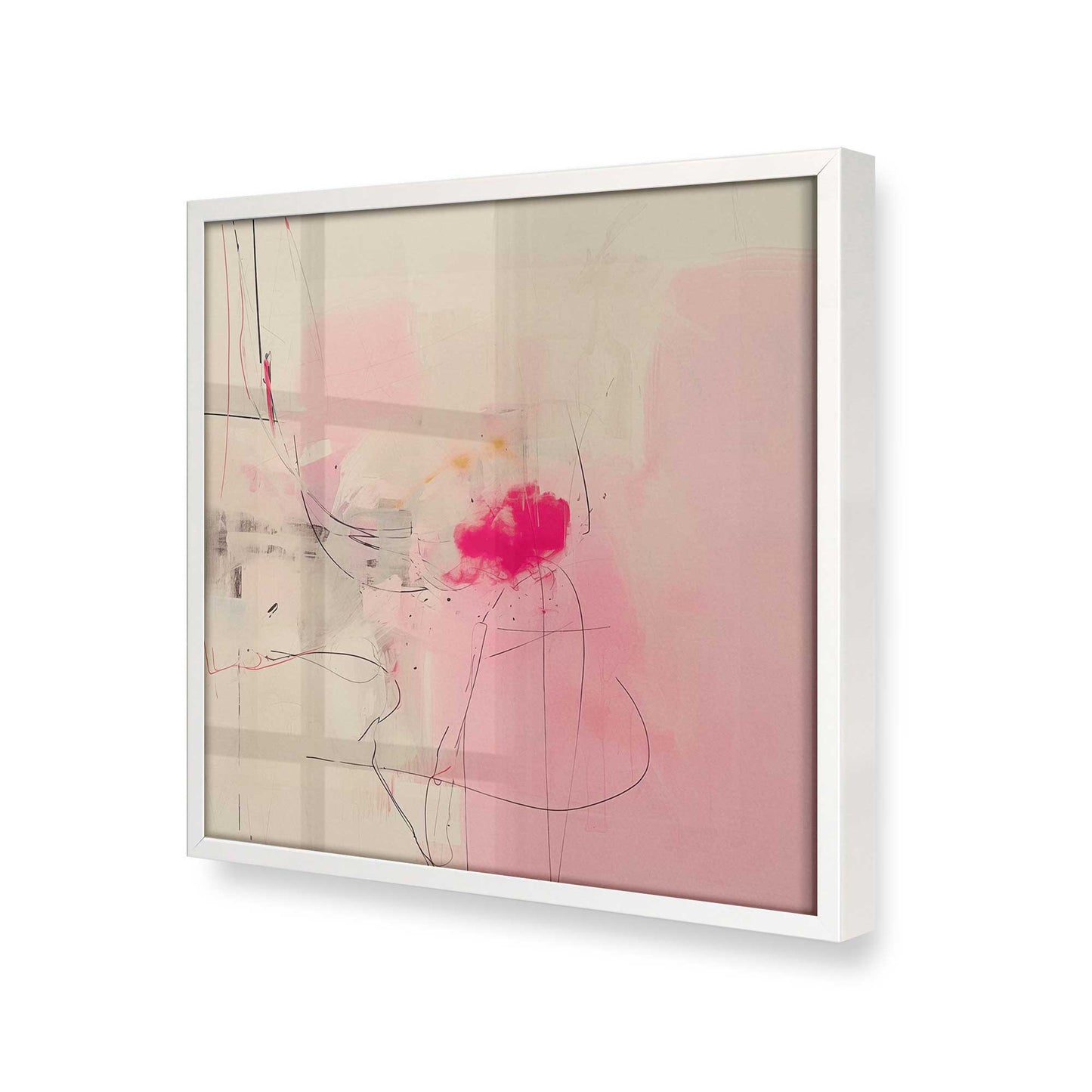 [Color:Opaque White], Picture of art in a Opaque White frame at an angle