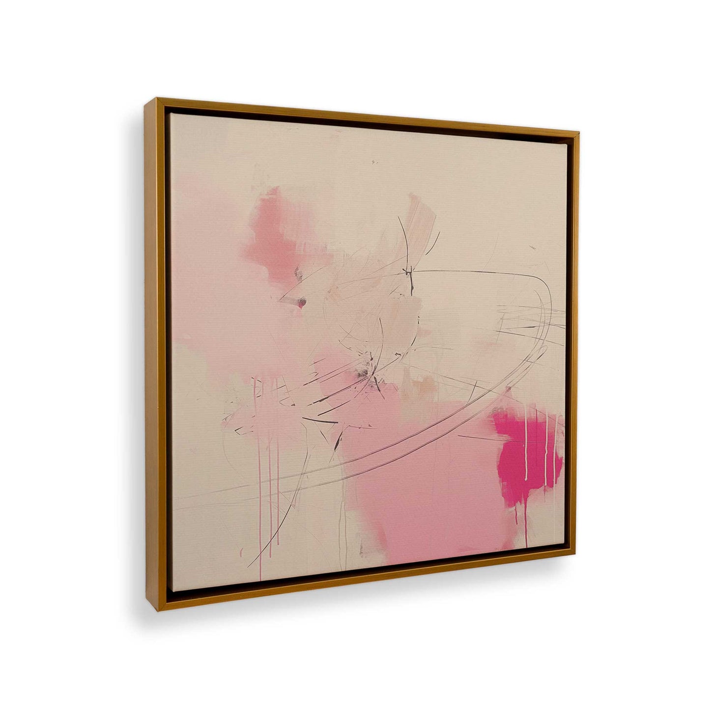 [Color:Polished Gold], Picture of art in a Polished Gold frame at an angle