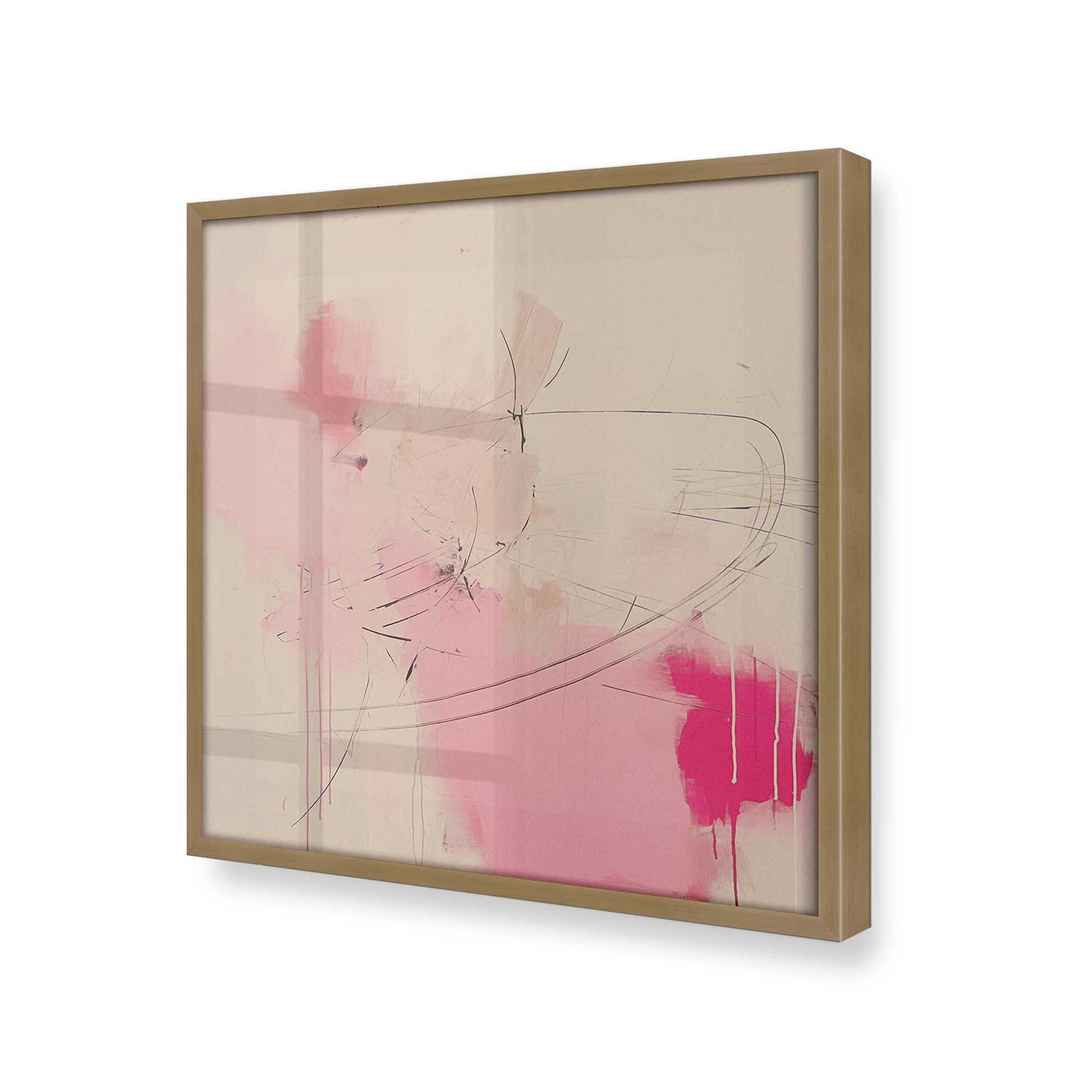 [Color:Brushed Gold], Picture of art in a Brushed Gold frame at an angle