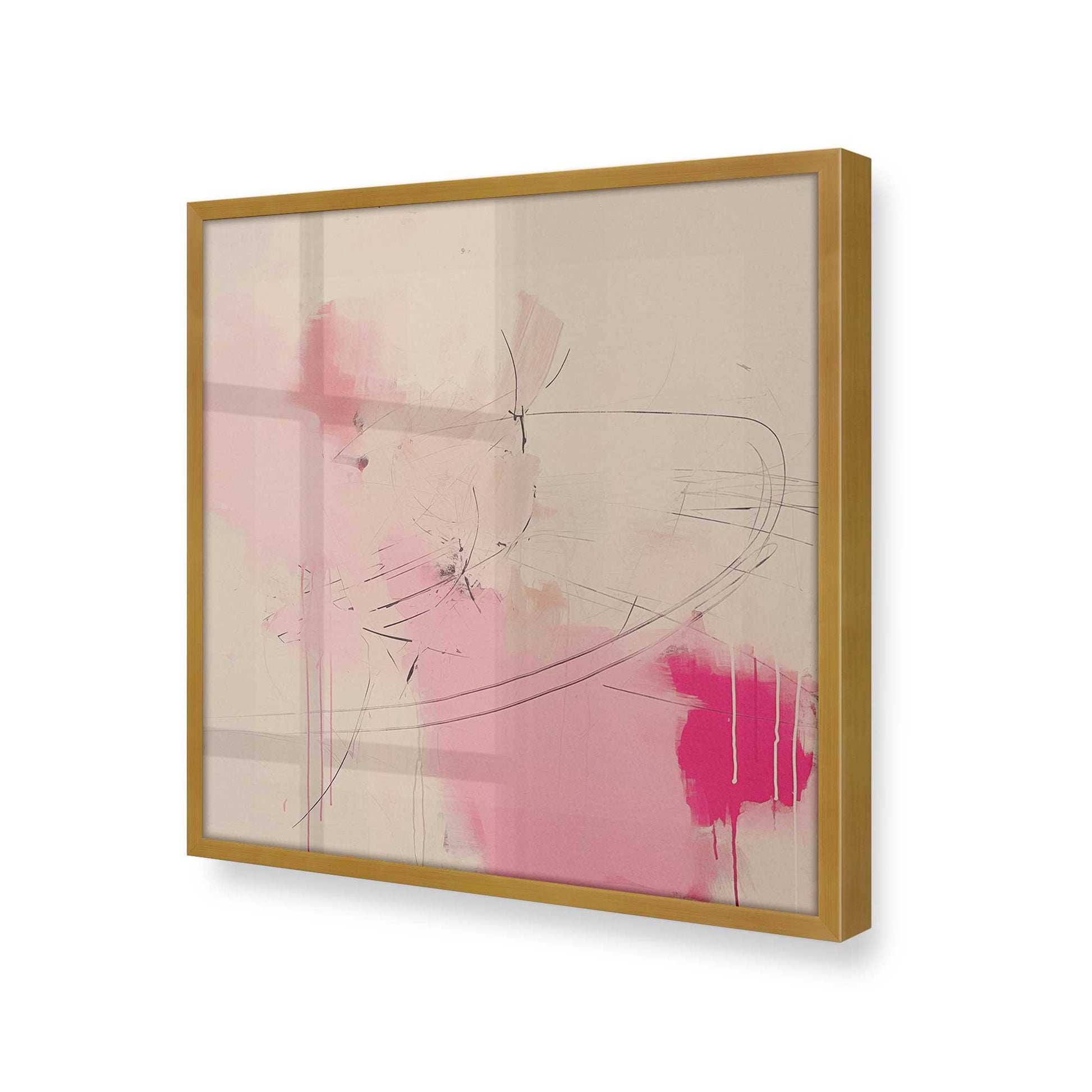 [Color:Polished Gold], Picture of art in a Polished Gold frame at an angle