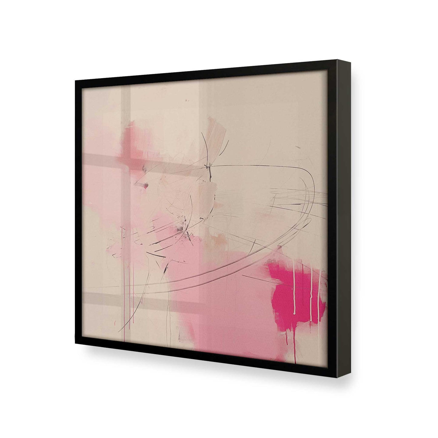 [Color:Satin Black], Picture of art in a Satin Black frame at an angle