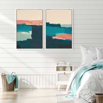 Azure Reverie Set of 2 Print on Canvas