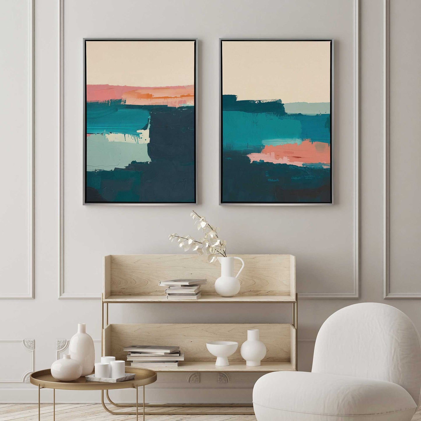 Azure Reverie Set of 2 Print on Canvas