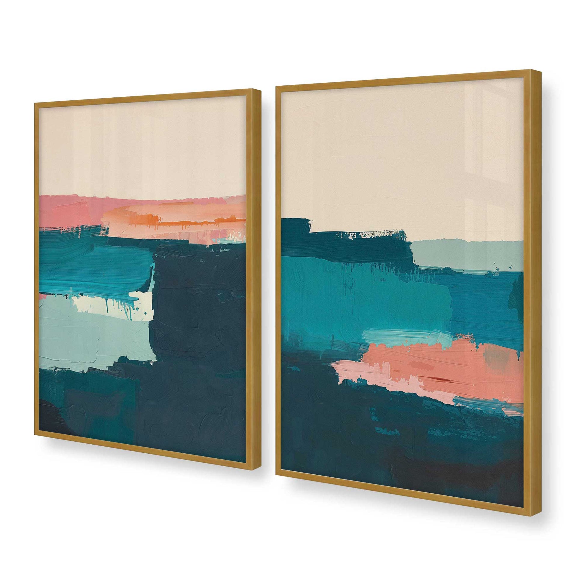 [Color:Polished Gold] Picture of art in a Polished Gold frame at an angle