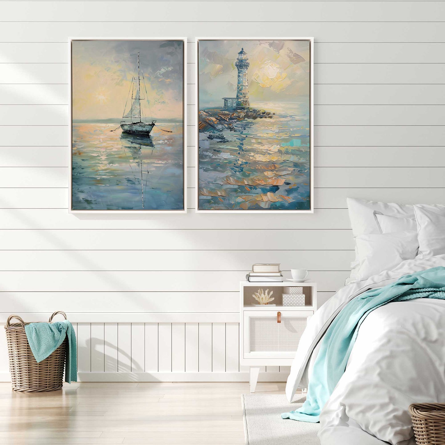 Harbor Glow Set of 2 Print on Canvas