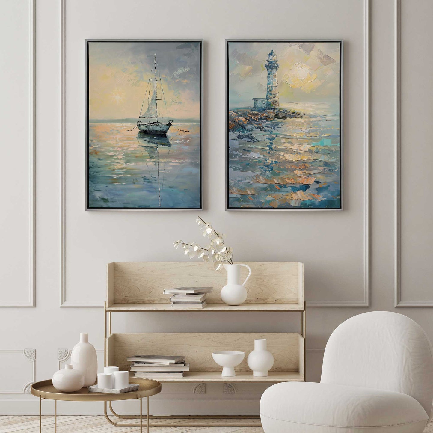 Harbor Glow Set of 2 Print on Canvas