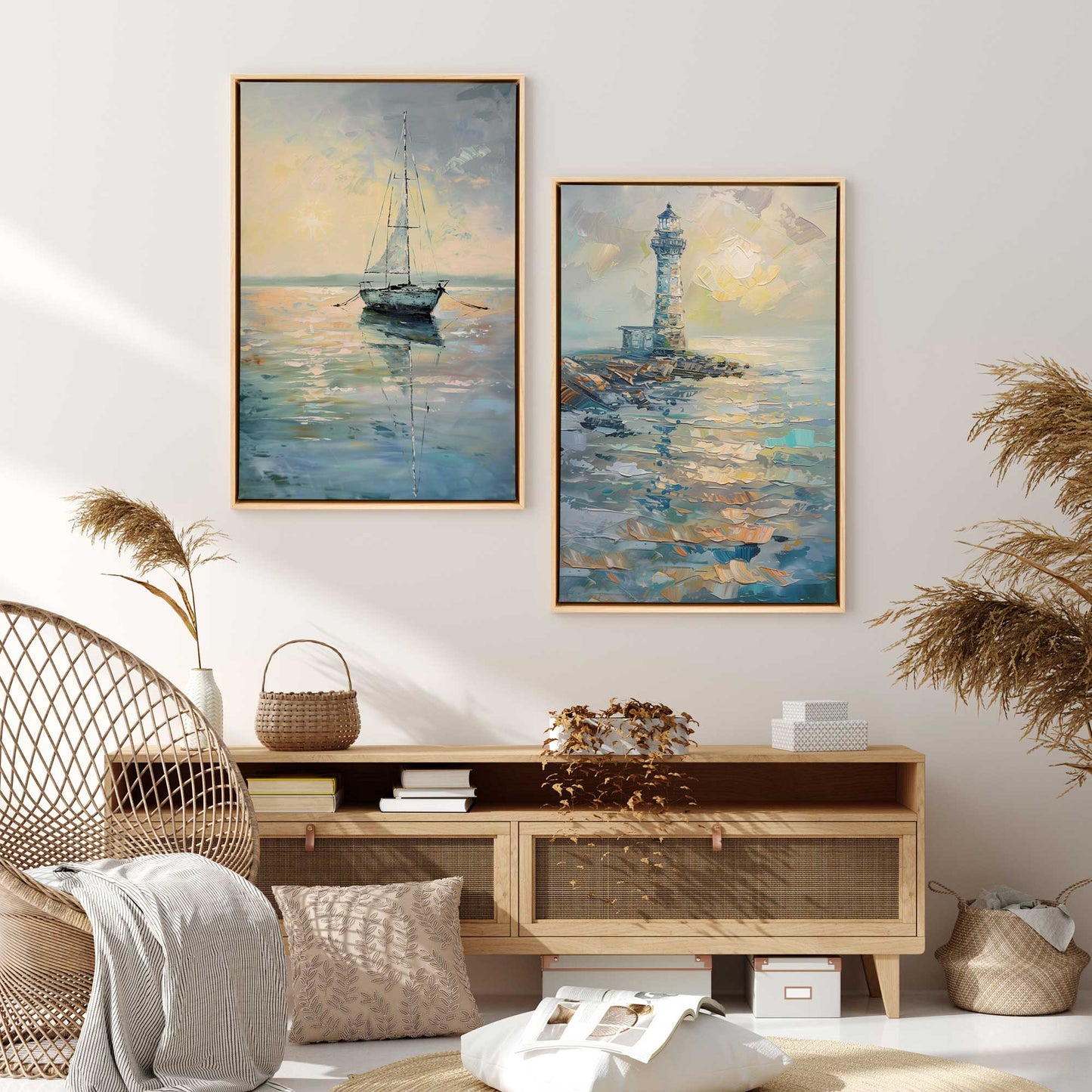 Harbor Glow Set of 2 Print on Canvas