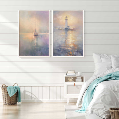 Ocean's Sentinel Set of 2 Print on Canvas