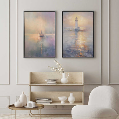 Ocean's Sentinel Set of 2 Print on Canvas