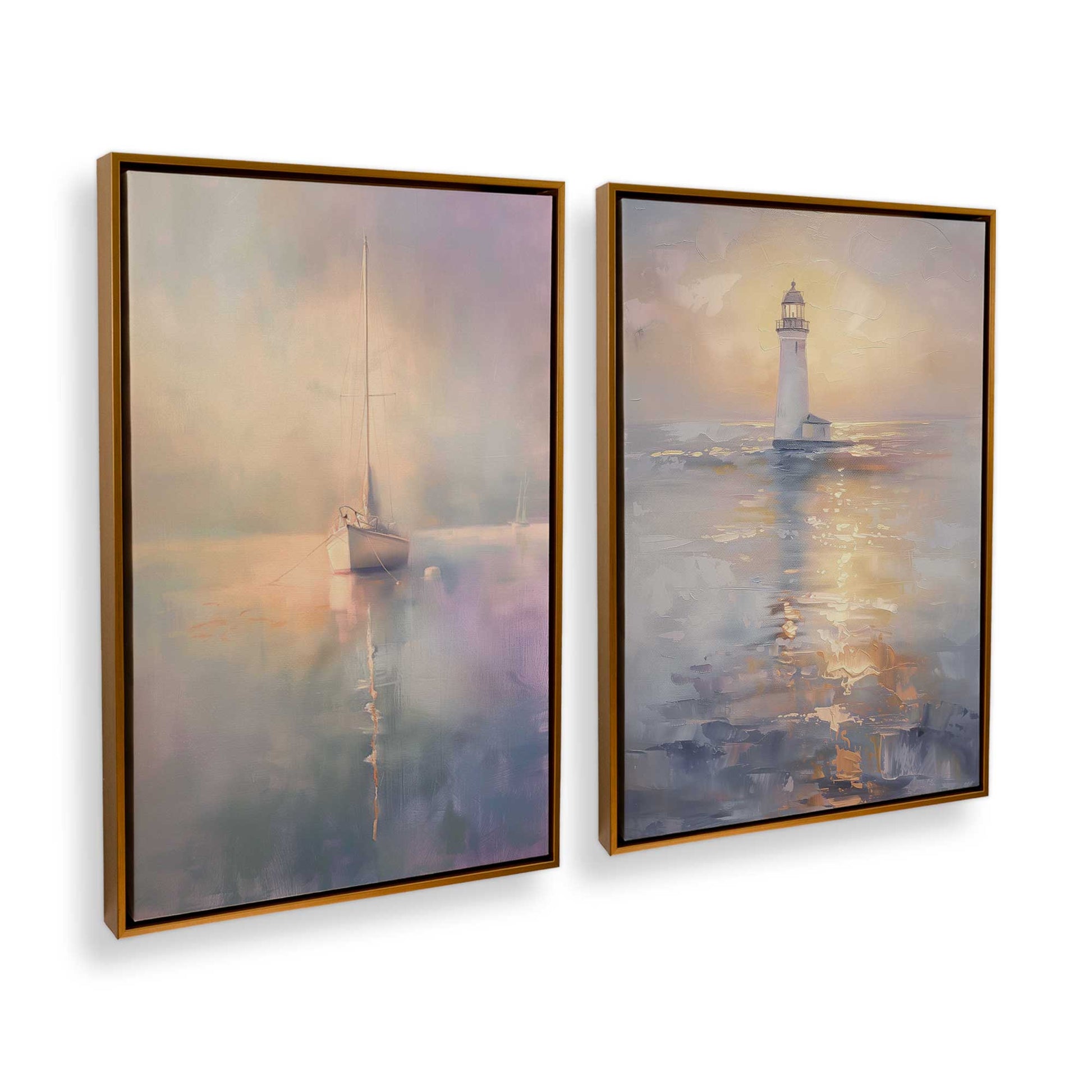 [Color:Polished Gold] Picture of art in a Polished Gold frame at an angle