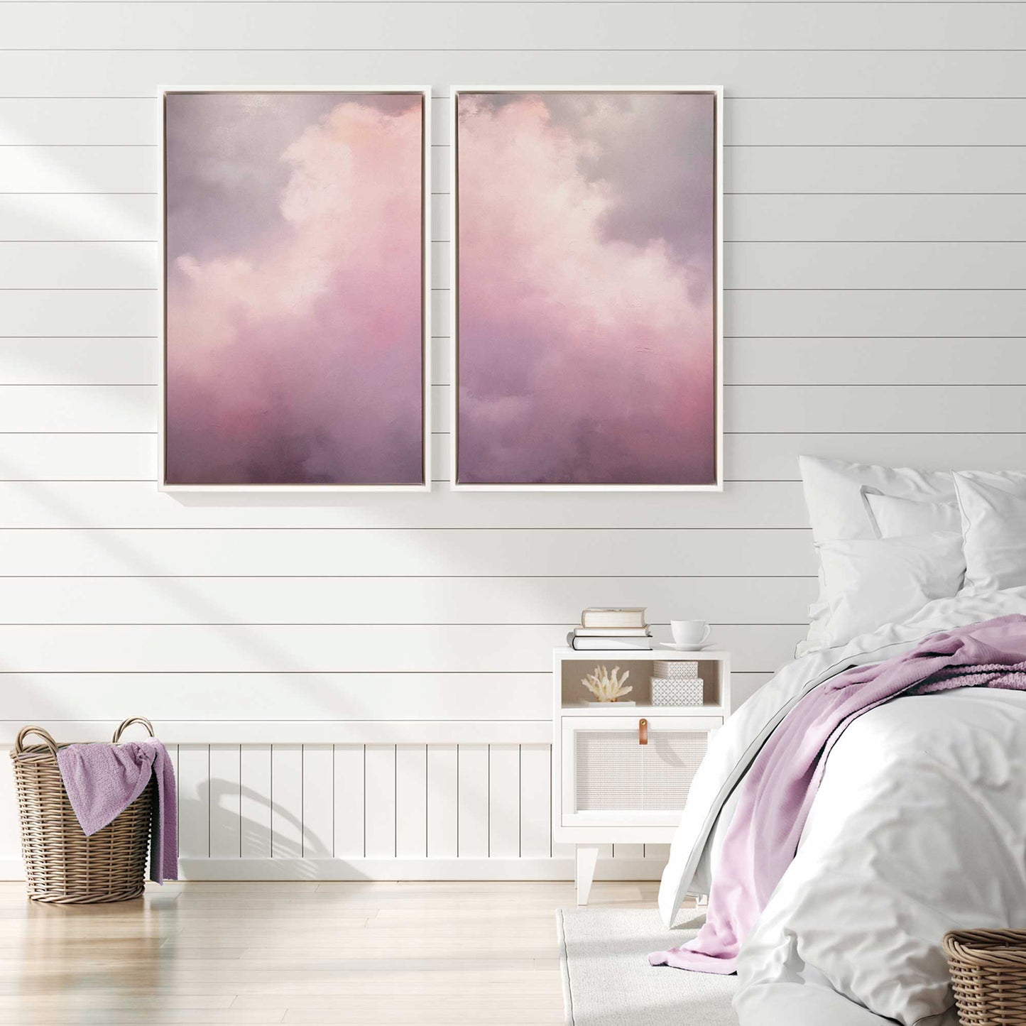 Pastel Skyline Set of 2 Print on Canvas